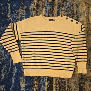 NWOT 100% Thick Cotton, Beautiful Details, Ralph Lauren Sweater, Sz M